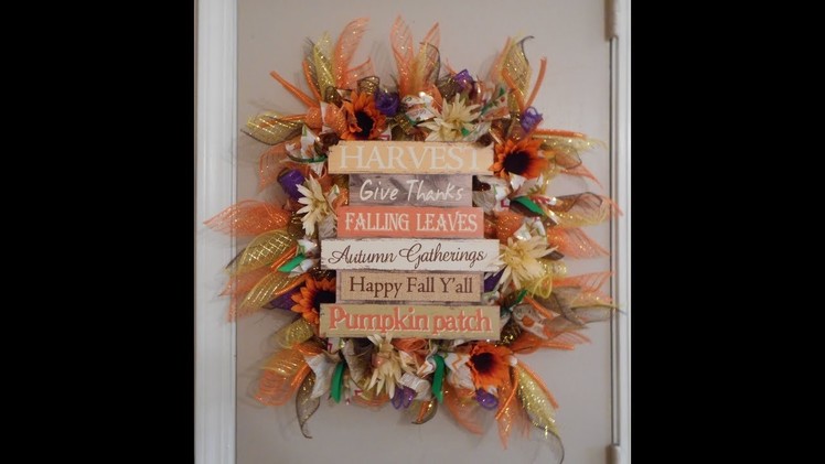 Dollar Tree DIY Fall Wreath Using Picture Frame