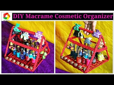 How to make Handmade Macrame Cosmetic Organizer| DIY Macrame Organizer |Watch full video HD Tutorial