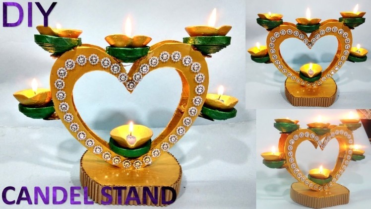 How to make Newspaper candle stand || Diya stand making || newspaper diy craft