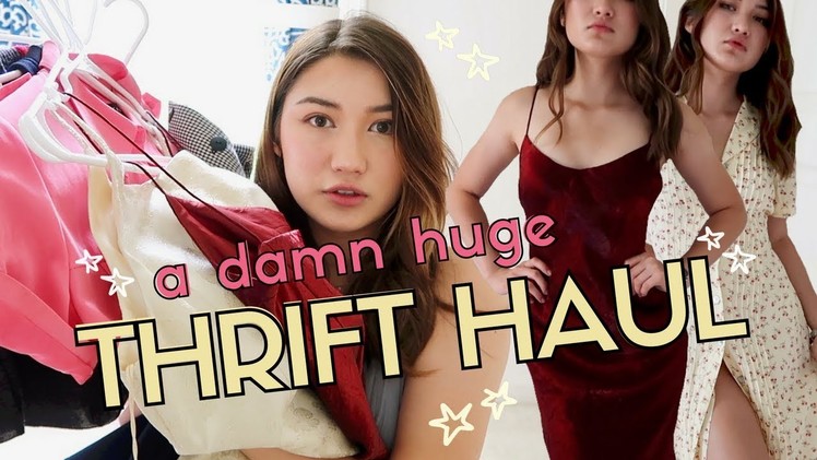 HUGE TRY ON THRIFT HAUL 2017 (designer finds + DIY's)