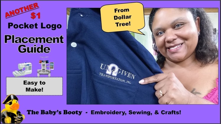 Polo Shirt Pocket logo placement guide for $1 DIY from the Dollar Tree!