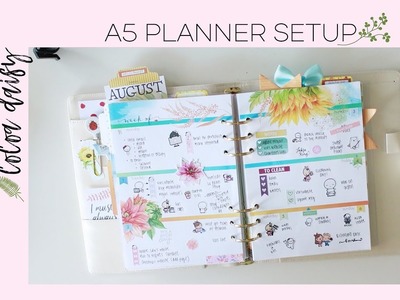 Recollection A5 Planner Setup - Cocoa Daisy August 2017