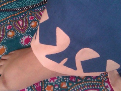 Applic Work Tutorial: Trouser.Shalwar poncha Designing: Pattern 1