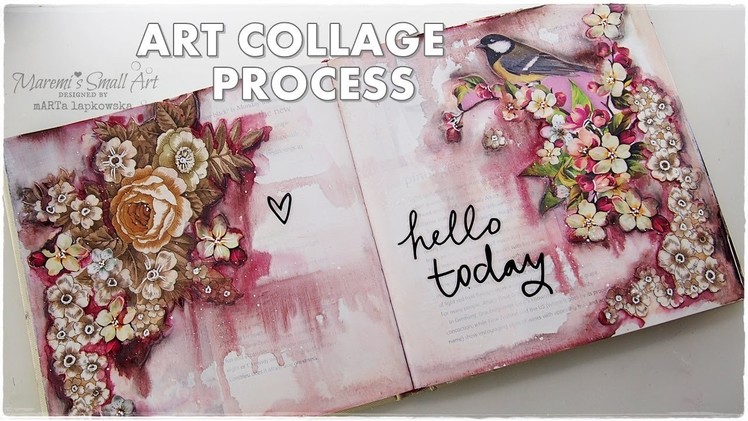 Art Collage Journal Page Process ♡ Maremi's Small Art ♡