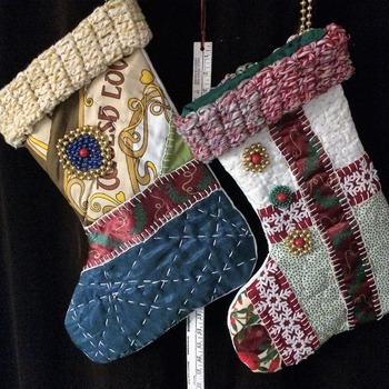 Beautiful handmade, lined Christmas stockings