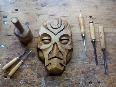 Carving A Dragon Priest Mask Out Of Walnut