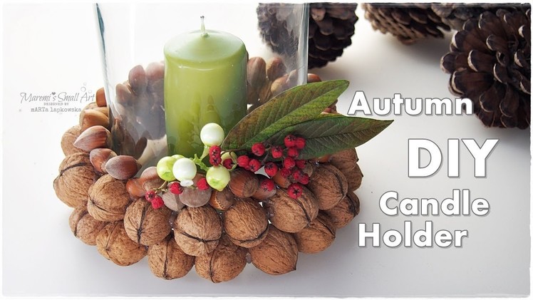 Cheap DIY Fall Candle Holder Decoration for Autumn ♡ Maremi's Small Art ♡