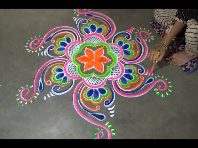 Chowkpurana designs with dots. Chowk pujan designs. rangoli designs. kolam designs
