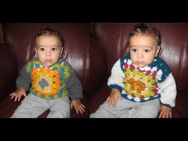 Crochet abrigo de niño de 6 a 12 meses