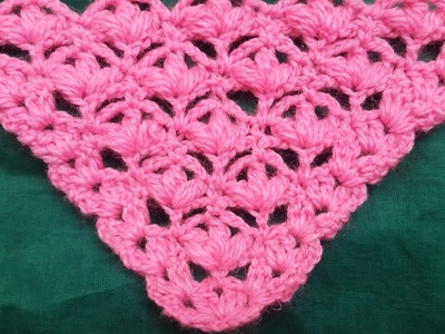 Crochet  Design #08# (HINDI) - How to Crochet triangle shawl !! (Poncho)