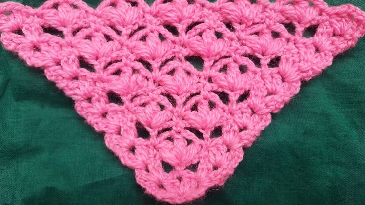 Crochet  Design #08# (HINDI) - How to Crochet triangle shawl !! (Poncho)