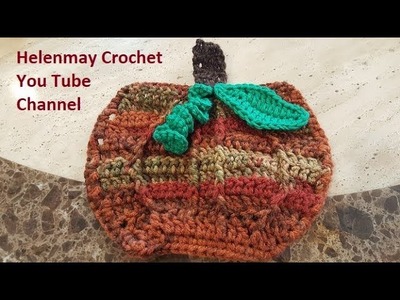 Crochet Pumpkin Hot Pad Without Braided Cable skipped row 4 DIY Video Tutorial