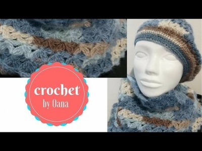 Crochet round.circular scarf with jasmin stitch by Oana