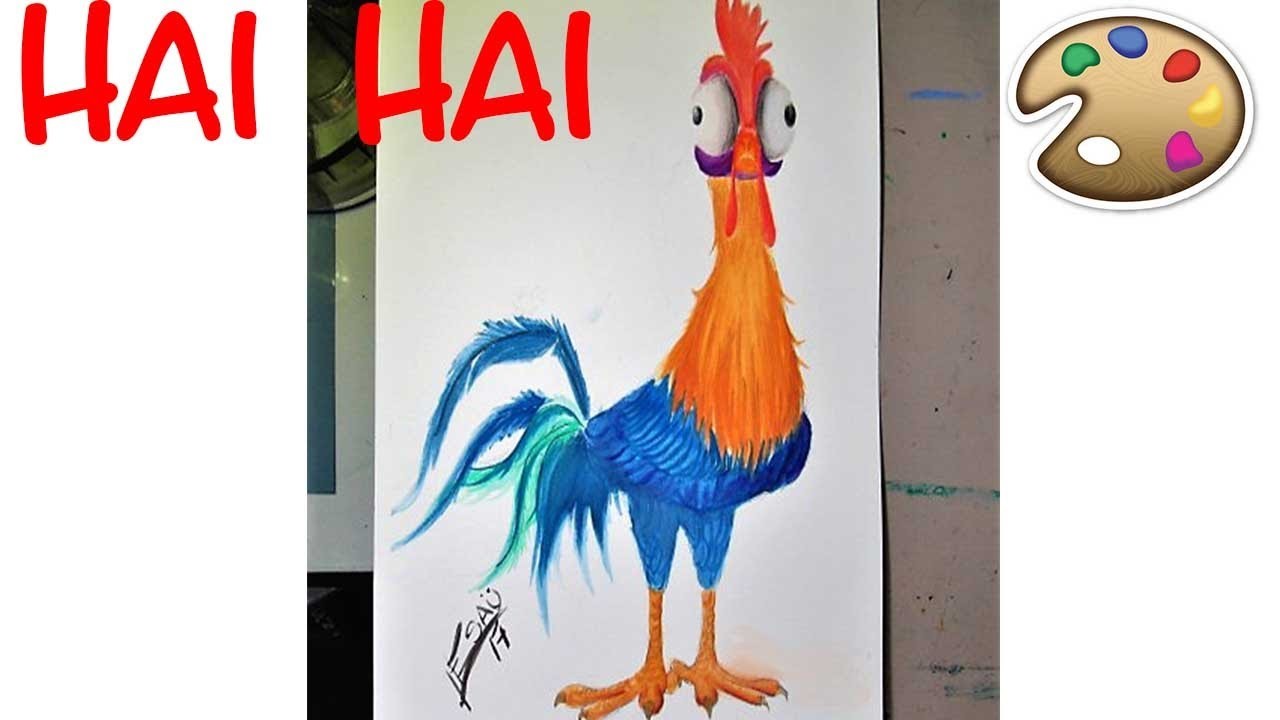 Dibujando A Hei Hei De Moana How To Draw Heihei The Rooster From Moana Movie