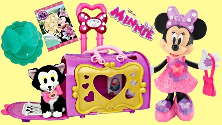Disney Jr. Minnie Mouse Happy Helpers Pet Cat Bag Carrier, Figaro, Carry on Toy Surprises. TUYC