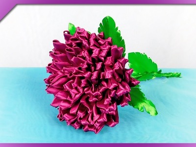 DIY How to make chrysanthemums out of ribbon (ENG Subtitles) - Speed up #400