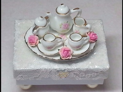 DIY~Make An Adorable Shabby Chic Miniature Tea Set Trinket Box!
