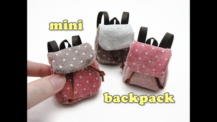 DIY Miniature Doll Accessories Mini Backpack School Bag - Functional - NO SEW!