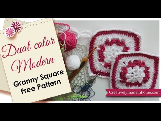 Dual color Granny square free pattern