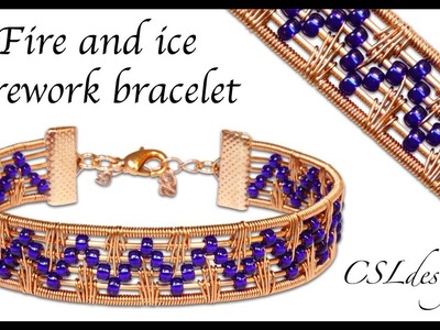 Fire and ice wirework bracelet