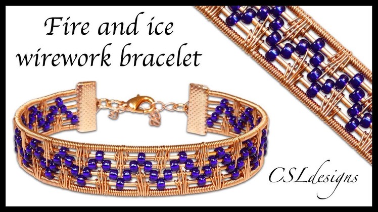 Fire and ice wirework bracelet