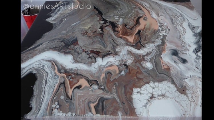Fluid Acrylic Pouring Painting Rose Gold