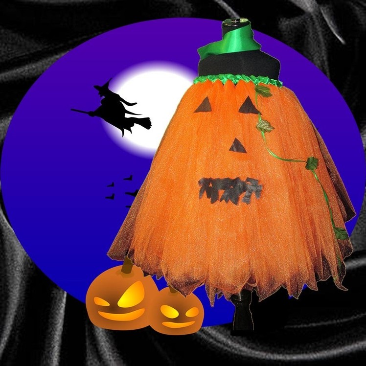Full Figure Halloween Jack O' Lantern Pumpkin Tutu Tutorial