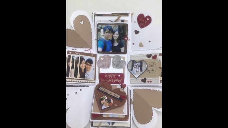 Handmade explosion box. falling cards. wedding gift. anniversary gift. love explosion box