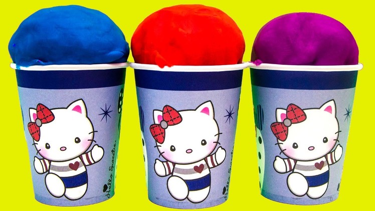 Hello Kitty Foam clay Surprise Eggs Ice Cream cups