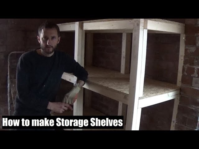 How to build strong storage shelves - Wood cutting & drilling tips! Garage workshop shelving.
