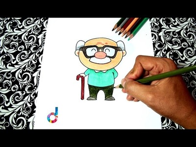 How to draw a Grandpa (easy!) | Coloring pages for children | Step by step drawings