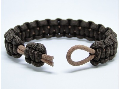 How to Make a Paracord.Leather Cord Bracelet-Cobra Weave-CbyS Closure System