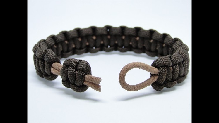 How to Make a Paracord.Leather Cord Bracelet-Cobra Weave-CbyS Closure System