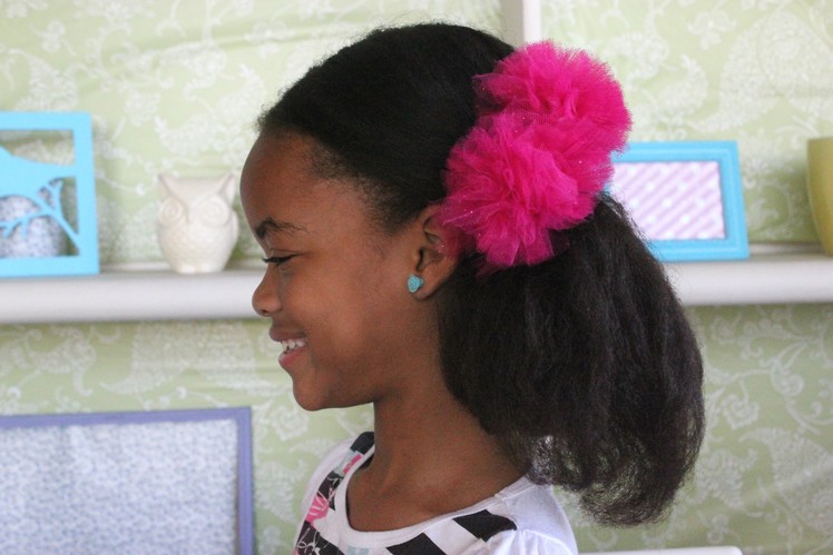 How to Make a Sparkly Tulle Pom Hair Tie