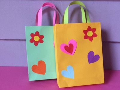 How to Make Bag with Color Paper | DIY Paper Bags Making