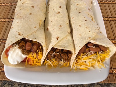 How To Make Burritos-Mexican Food Recipes-Beef,Beans,Cheese