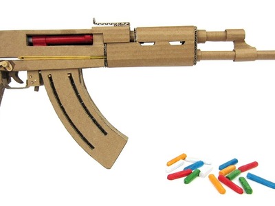 How To Make Cardboard AK47 That Sh00ts - With Magazine