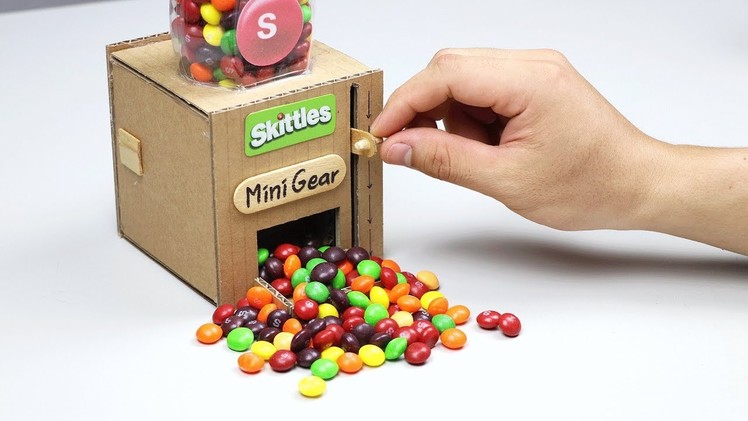 How to make Mini Skittles Dispenser at Home