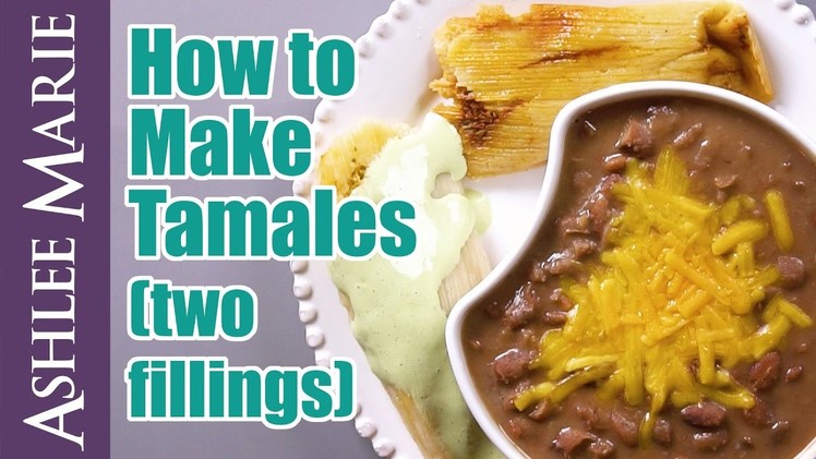 How to Make Tamales - 2 different fillings - red pork, green chicken