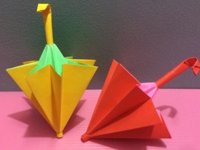 How to Make Umbrella with Color Paper | DIY Paper Umbrellas Making