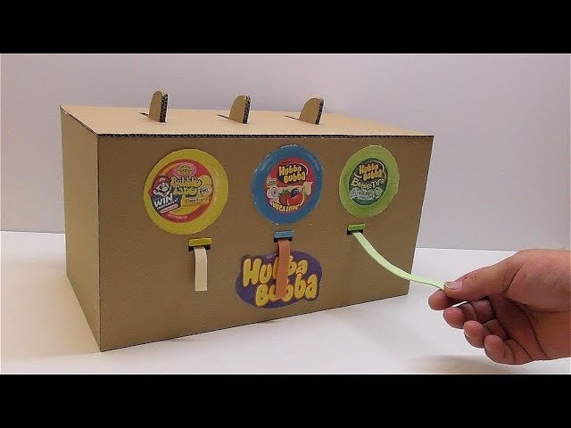 Hubba Bubba Bubble Tape dispenser from cardboard How to make Hubba Bubba Bubble Tape dispenser