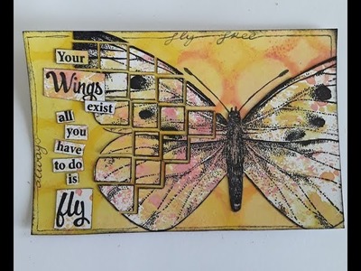 Icad distress oxides and distress ink butterfly stamp