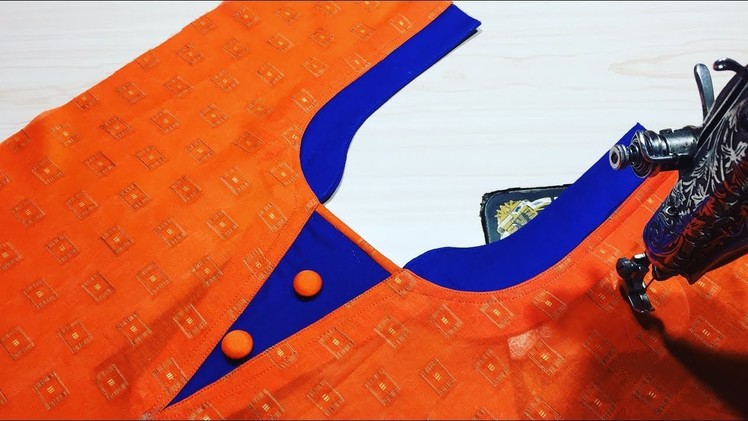 Kameez Front Neck design cutting and stitching