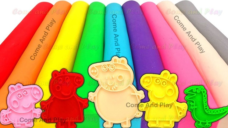 Learn Colors Play Doh Modelling Clay Peppa Pig Family M&M Candy Ice Cream Surprise Toys Fun for Kids