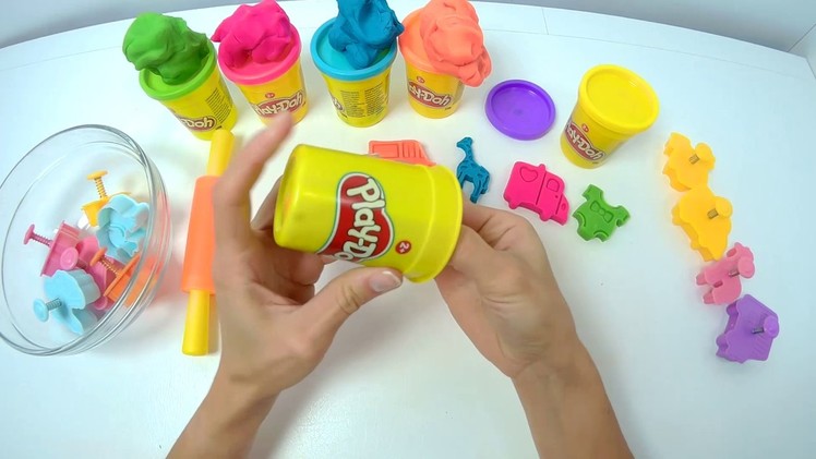 Learn Colors with Play Doh Modelling Clay Shapes Creative Fun for Kids Rainbow Learning