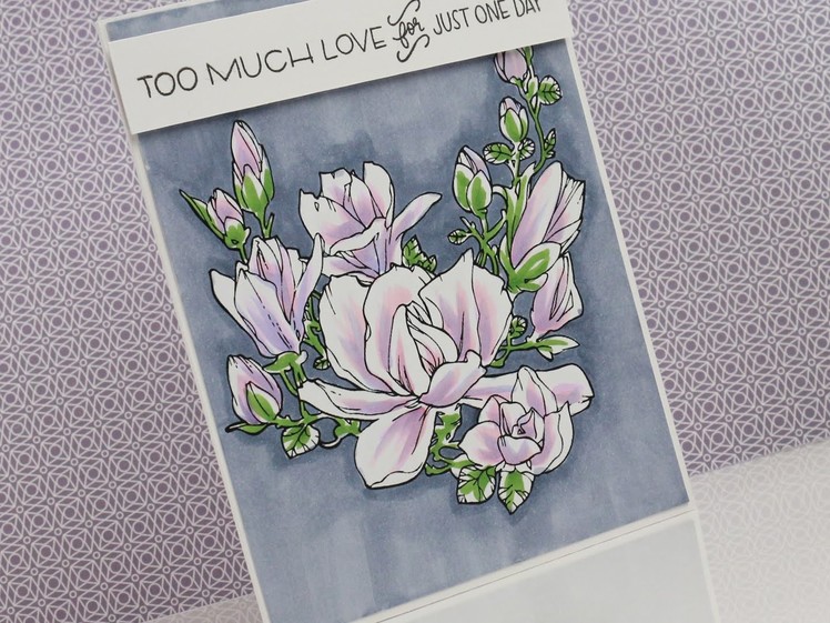 Magnolia Flowers - Copic Colouring & Card Tutorial