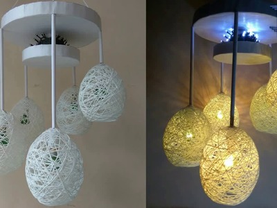 Make a Home Made Wrapped Balloon Lamp| Easy Home Made Lamp by Crazy Art 4 U