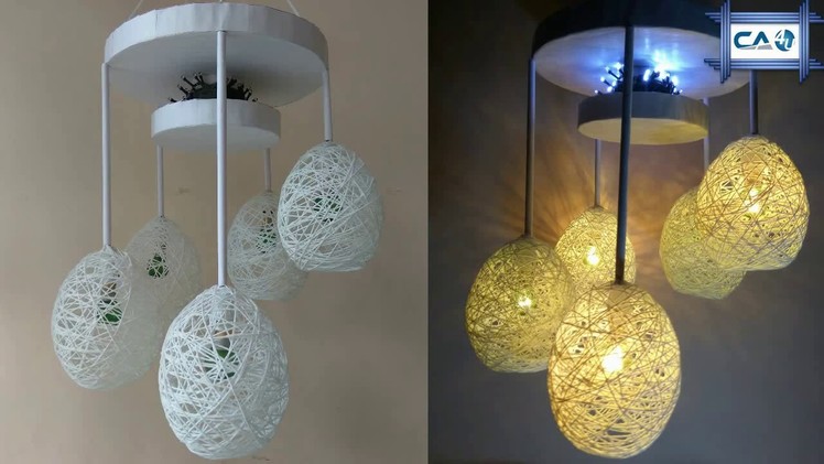 Make a Home Made Wrapped Balloon Lamp| Easy Home Made Lamp by Crazy Art 4 U
