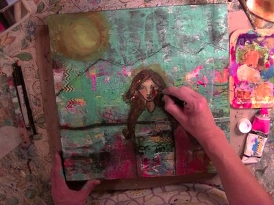 Mixed Media collage painting tutorial and process video