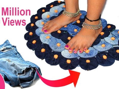 Old Jeans Recycling | Make Awesome Door Mat,Rugs,Table Mat,Carpet from old waste Clothes